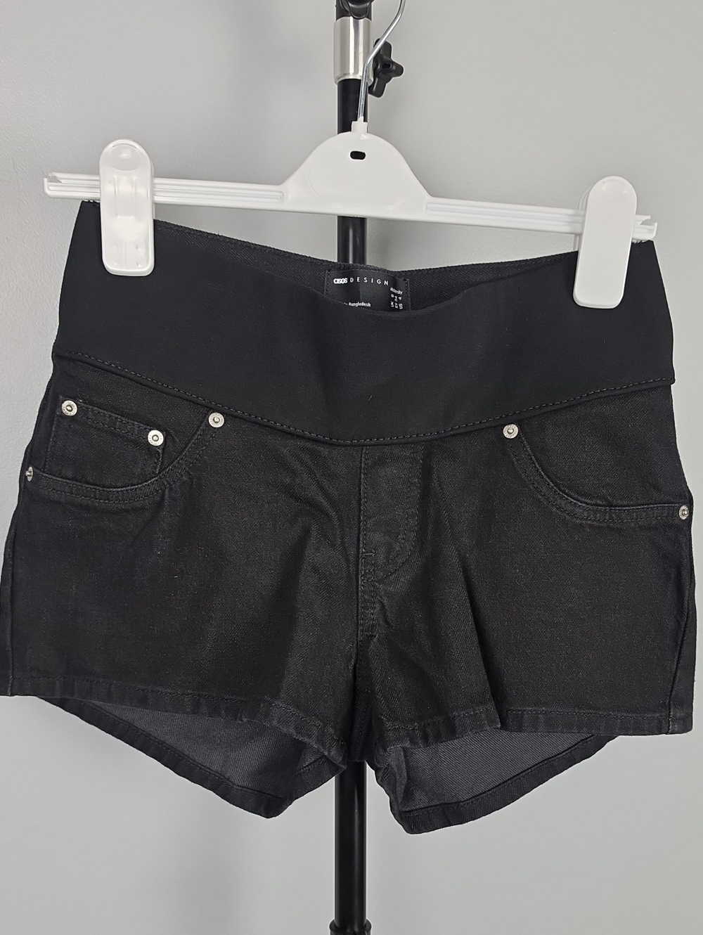 ASOS Maternity Black Denim Jean Shorts, Size 4